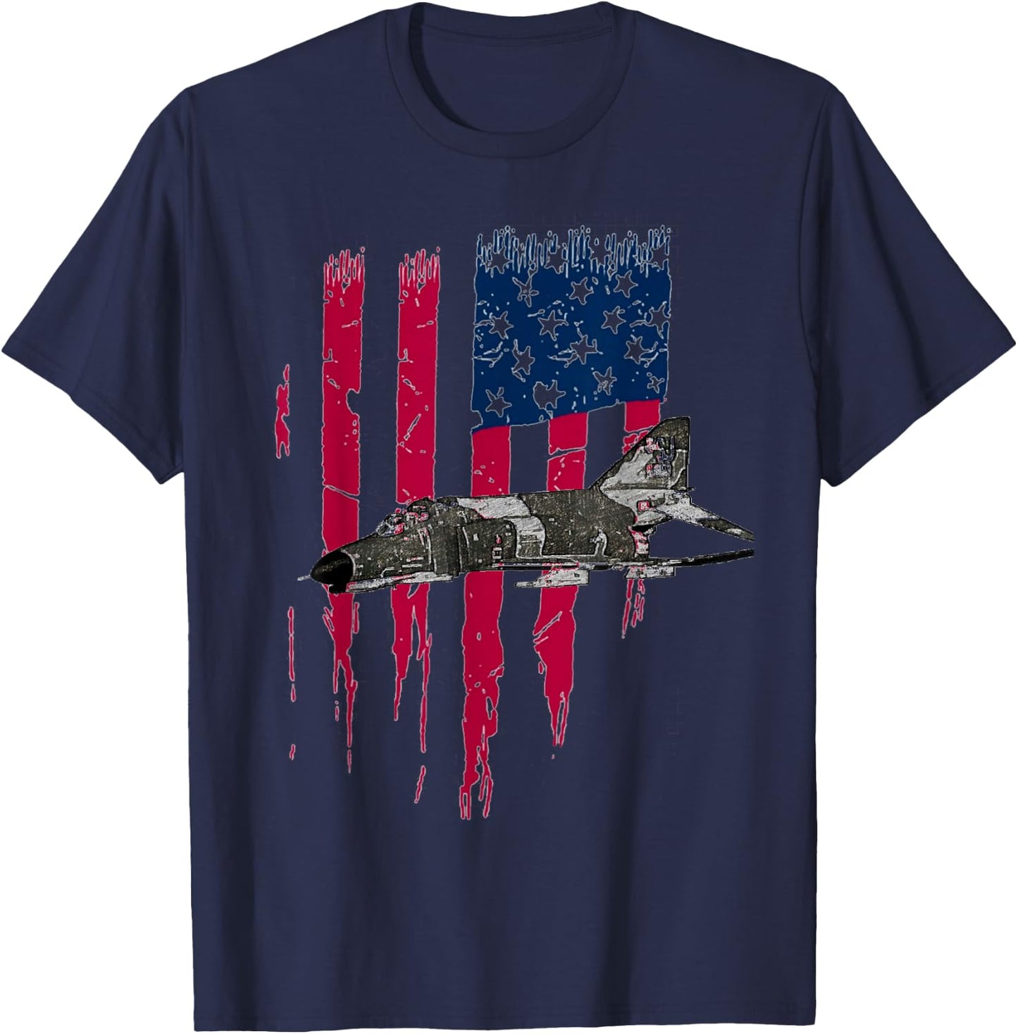 Patriotic F-4 PHANTOM The McDonnell Douglas America flag T-Shirt - T-Shirt | Navy