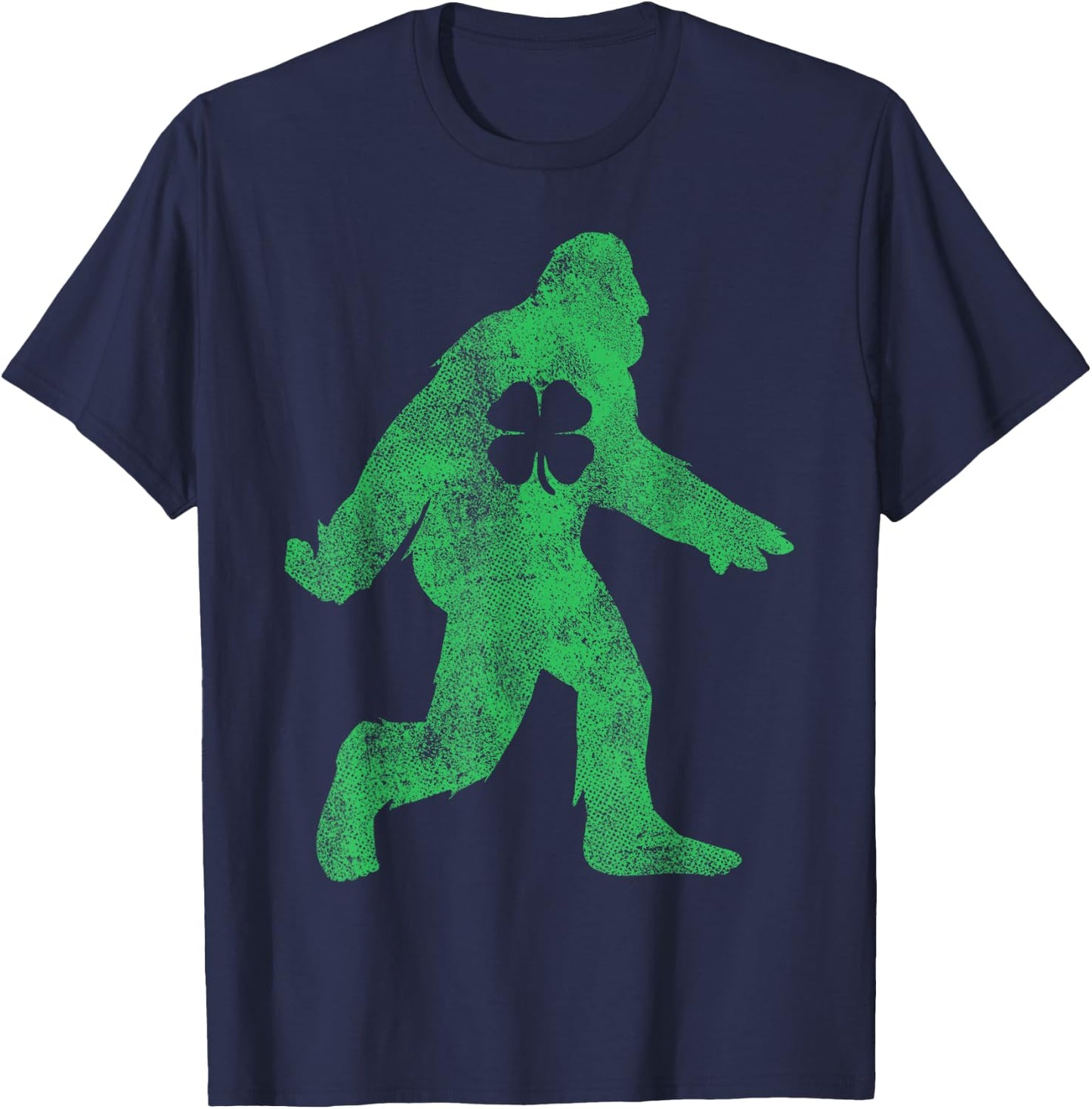 St Patricks Day Bigfoot Irish Sasqautch Saint Paddy's Gift T-Shirt - T-Shirt | Navy