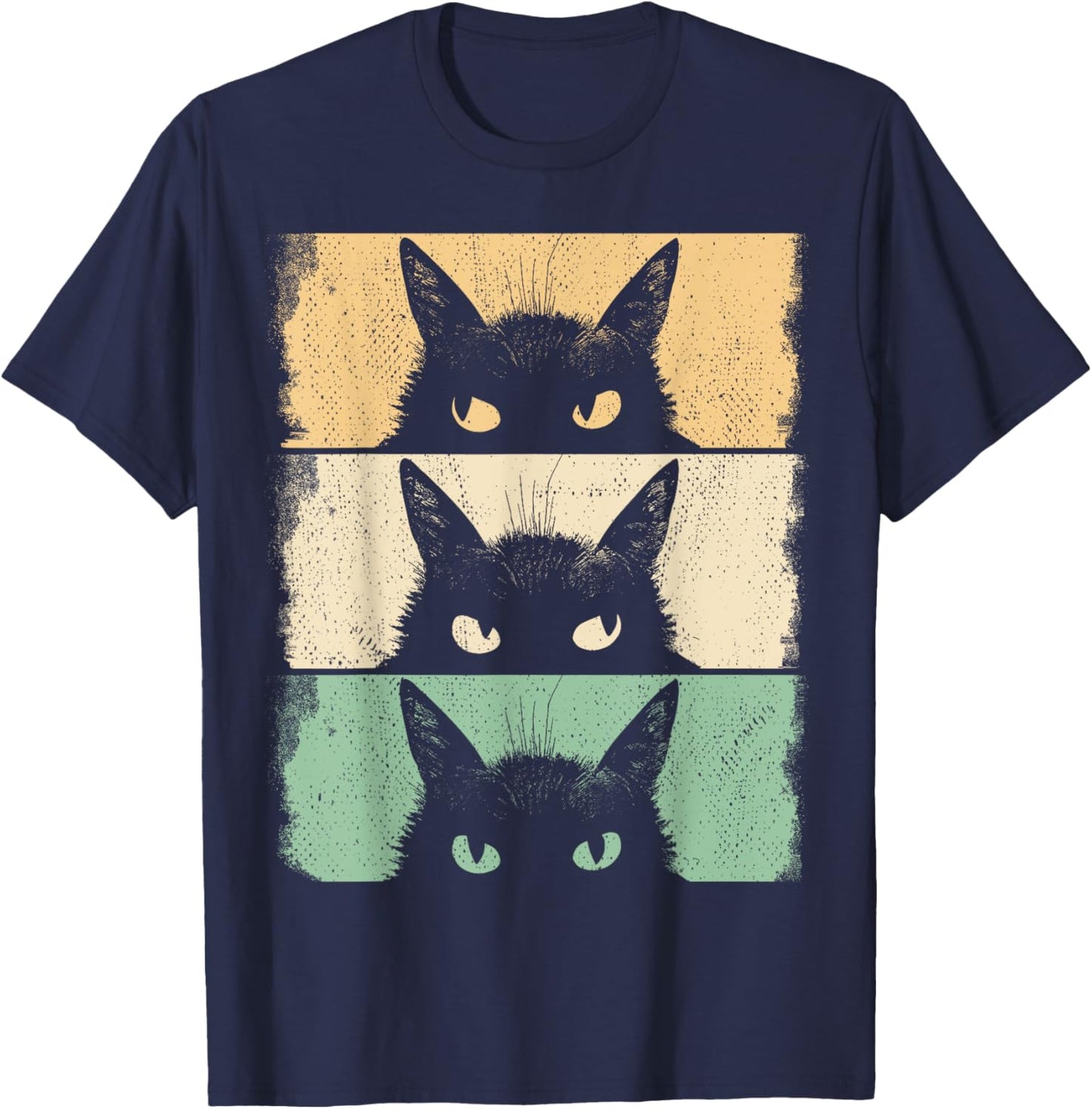 Cat Lover, Grumpy Black Kitten, Cat Mom, Cat Dad T-Shirt - T-Shirt | Navy