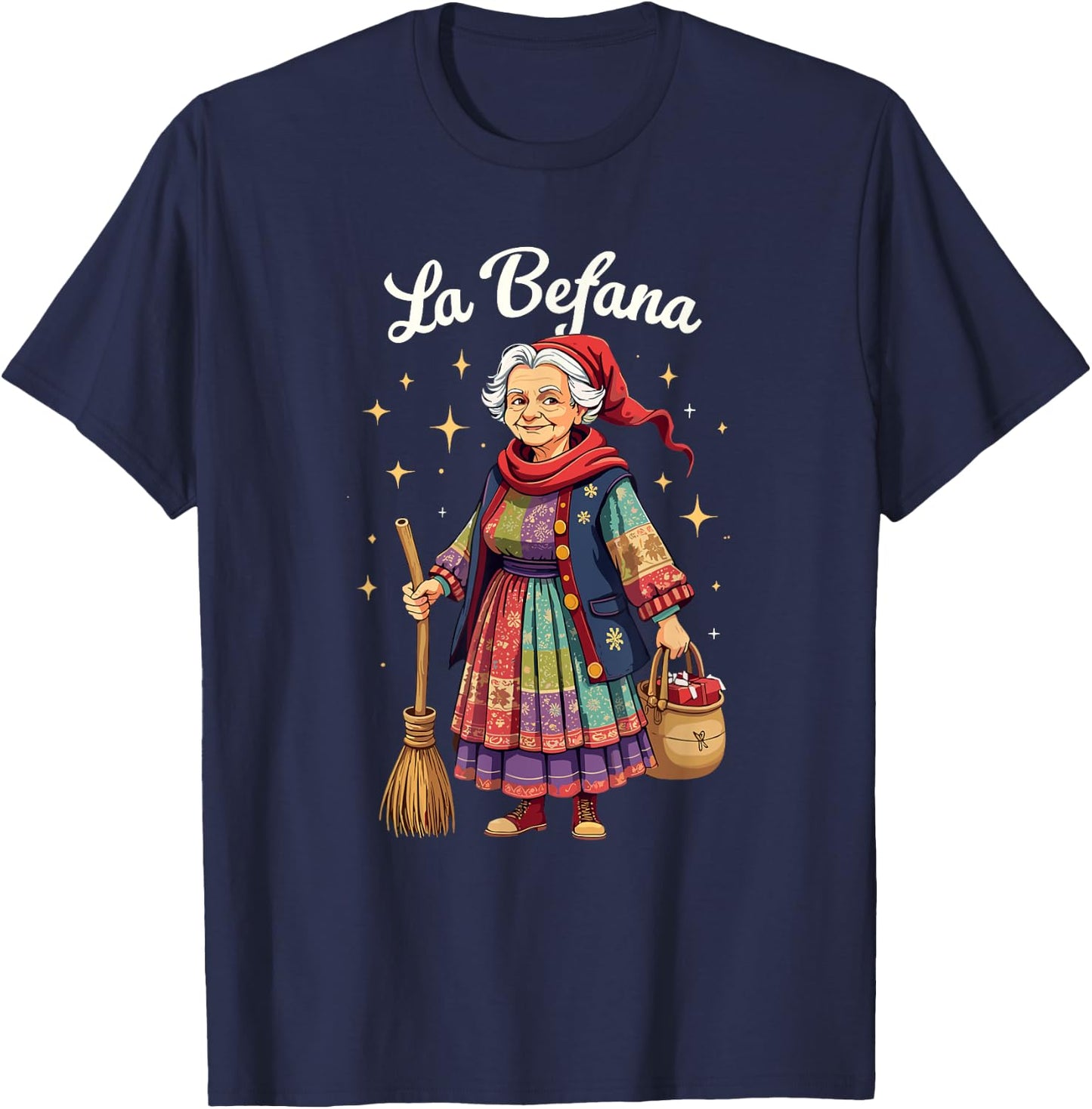 La Befana Christmas Witch Italian Xmas T-Shirt - T-Shirt | Navy