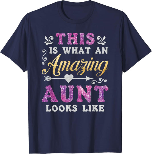 So sieht eine tolle Tante aus Funny Familienfrauen T-Shirt - T-Shirt | Navy