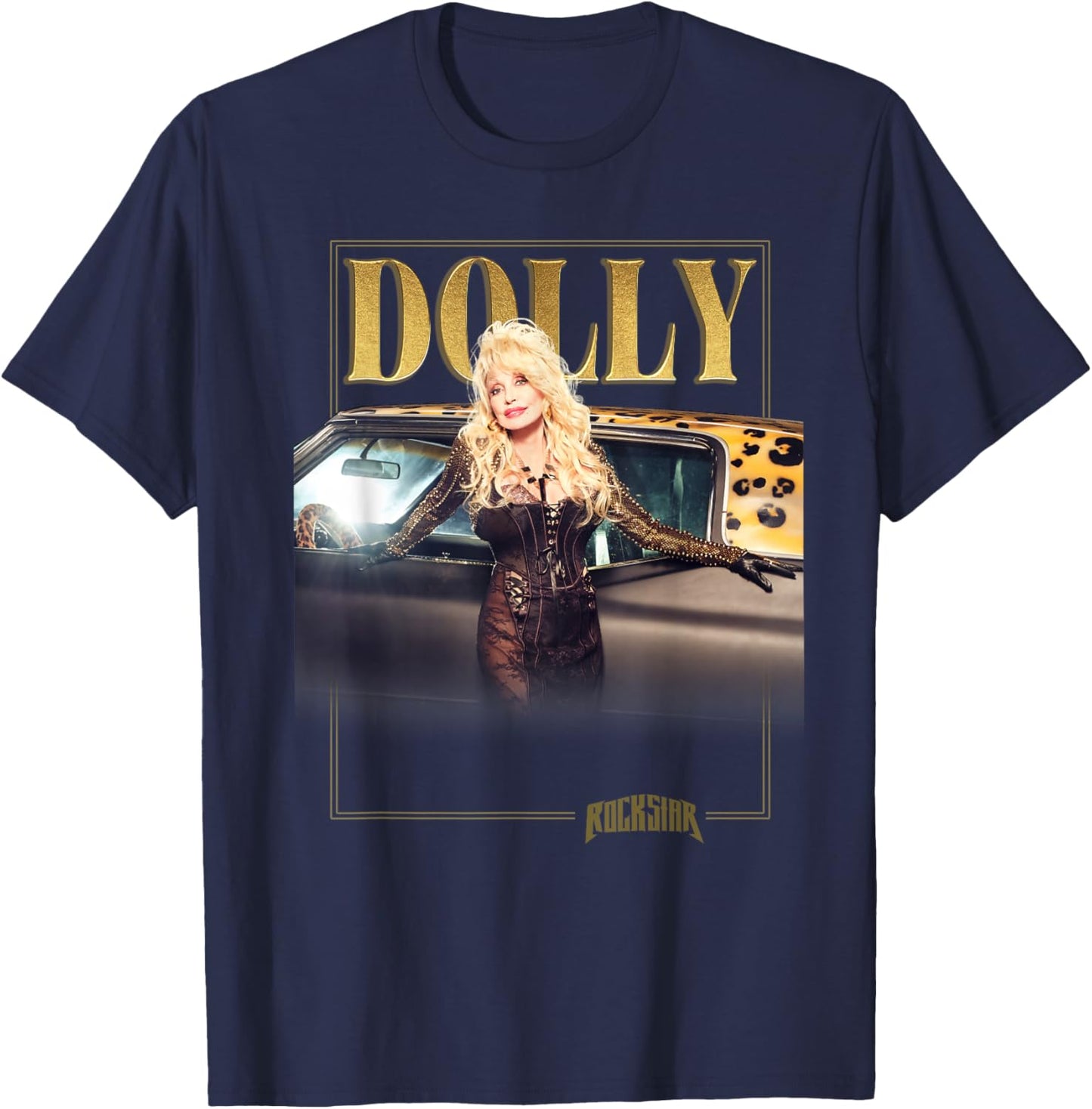 Dolly Parton Rockstar Gold T-Shirt - T-Shirt | Navy