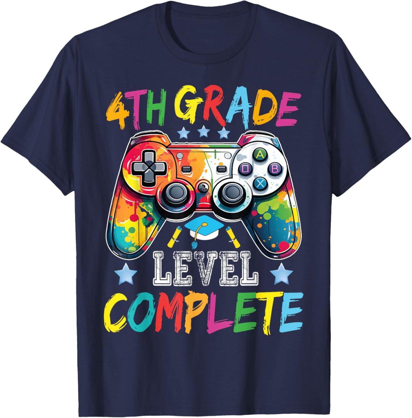 4th Grade Level Complete Shirt Graduation Last Day Of School T-Shirt - T-Shirt | Navy