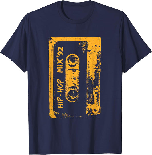 Hip Hop Rap Mixtape Cassette 90s Retro T-Shirt - T-Shirt | Navy