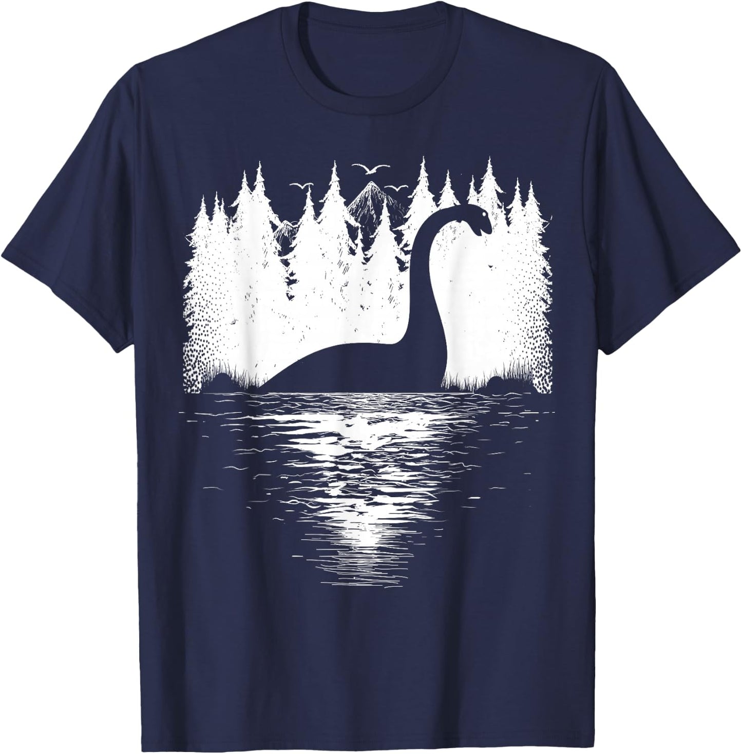 Loch Ness Monster Kids Youth Women | Scotland Cryptid Nessie T-Shirt - T-Shirt | Navy