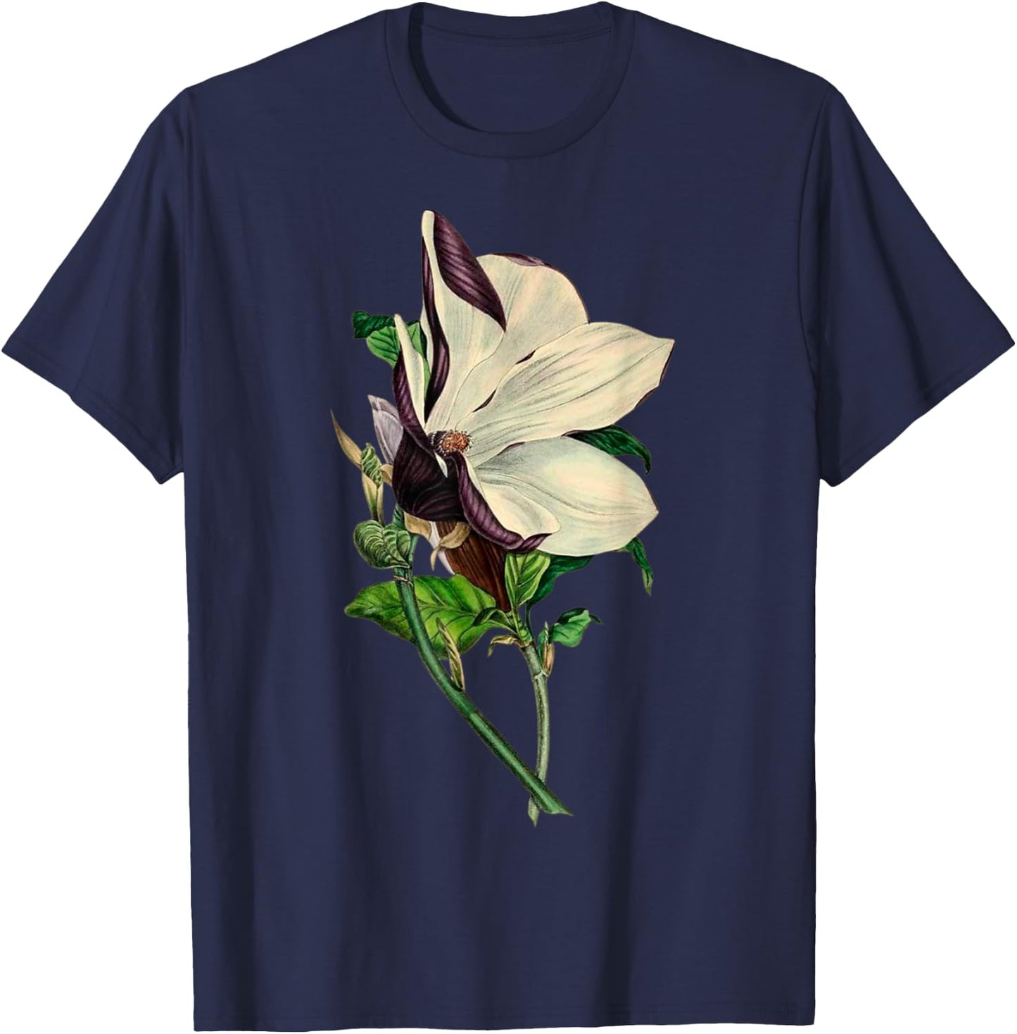 Elegant Orchid Flower Antique Plants Botanical Vintage Gift T-Shirt - T-Shirt | Navy