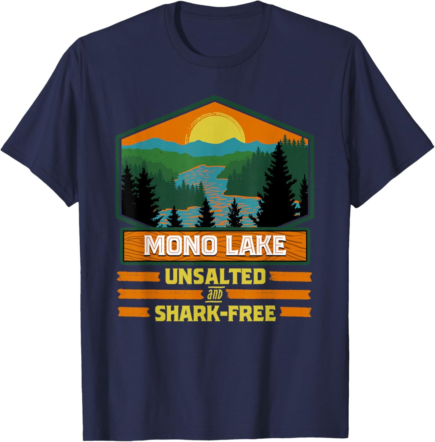 Vacation Unsalted and Shark Free Mono Lake T-Shirt - T-Shirt | Navy