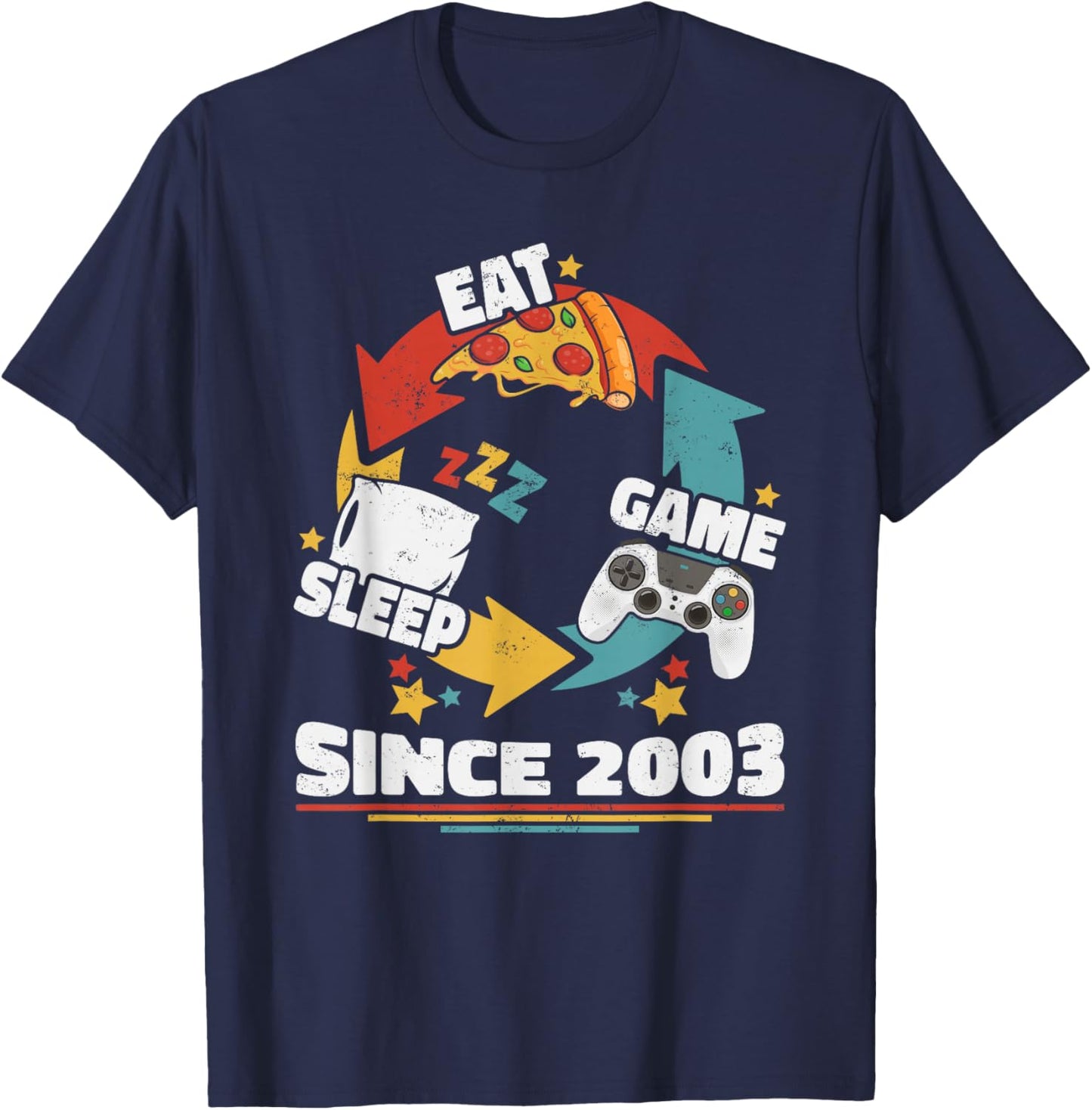2003 Born 23rd Birthday Men Women Vintage 2003 Gamer T-Shirt - T-Shirt | Navy
