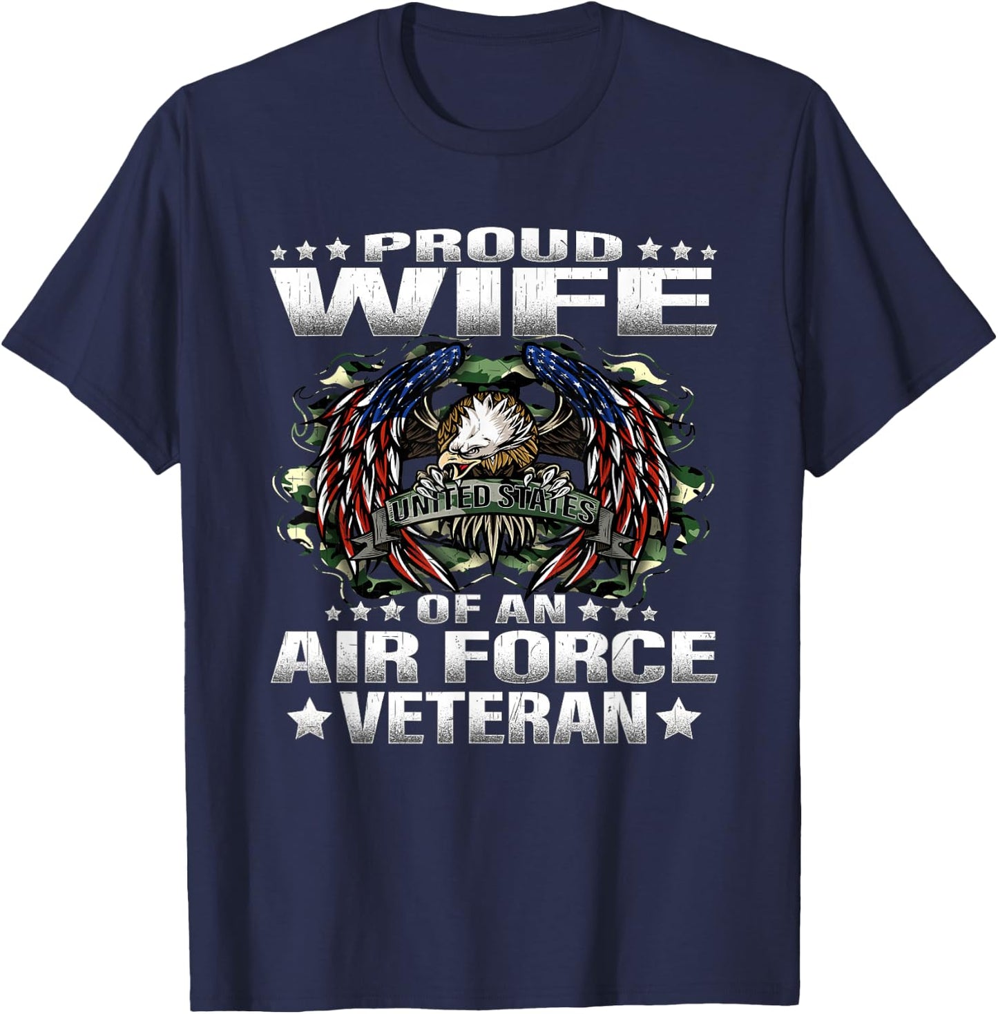 Proud Wife Of An Air Force Veteran Military Vet Spouse Gifts T-Shirt - T-Shirt | Navy