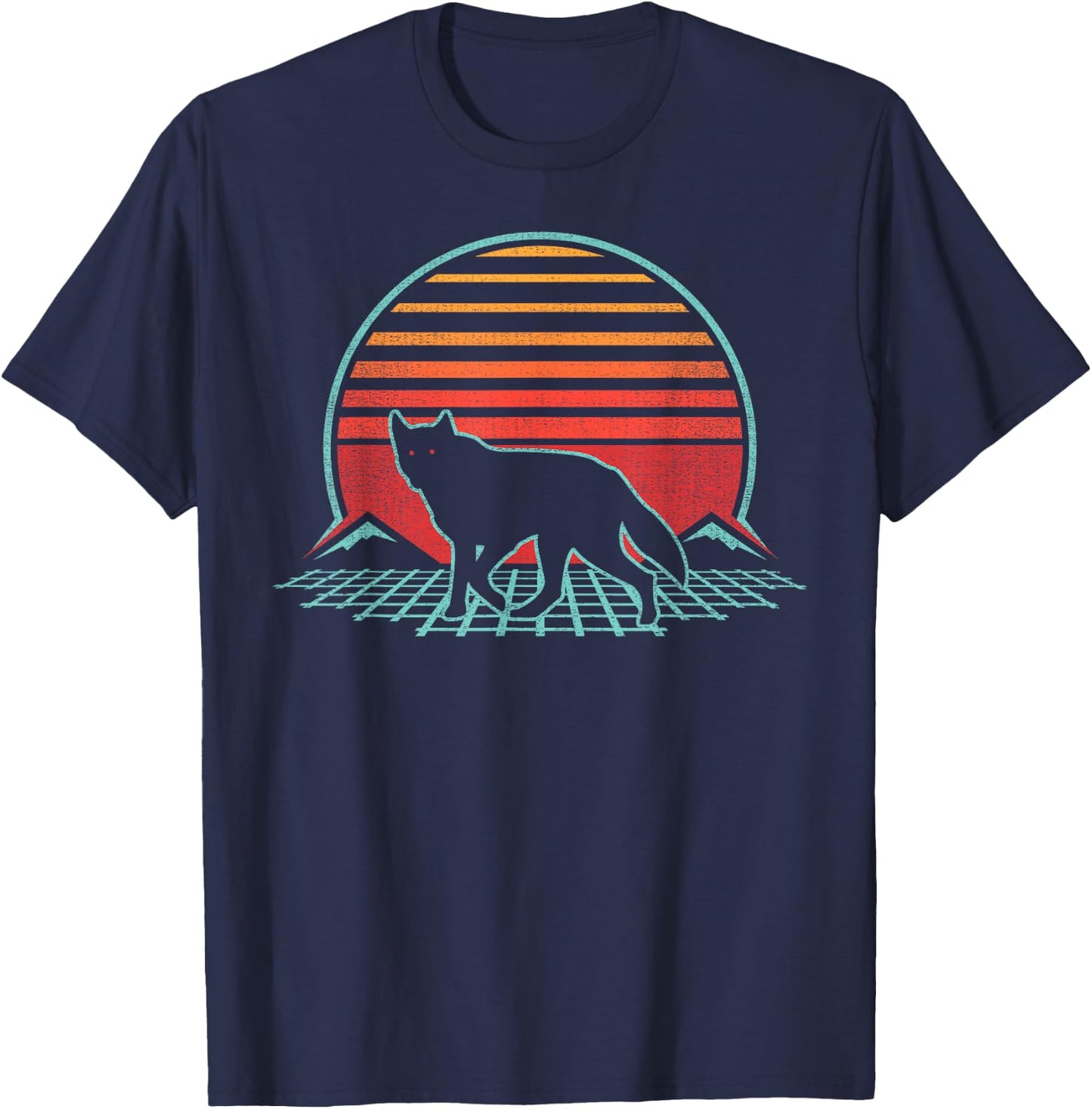Coyote Lover Animal Retro Vintage 80s Style T-Shirt - T-Shirt | Navy