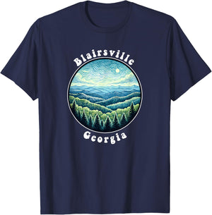 Blairsville Georgia Mountains Forest Vacation Souvenir T-Shirt - T-Shirt | Navy