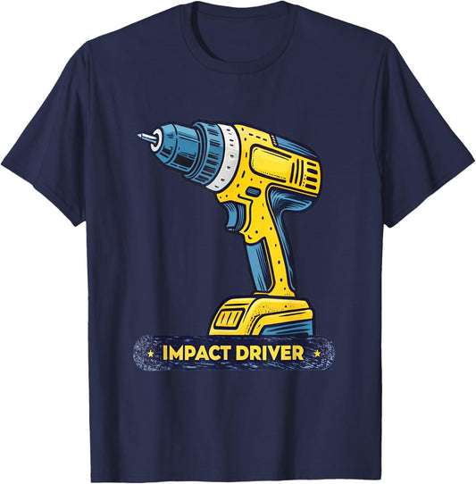 Impact Driver Illustration Art Enthusiast T-Shirt - T-Shirt | Navy