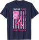 I Wear Pink For My Stepmom American Flag Breast Cancer T-Shirt - T-Shirt | Navy