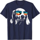AMERICAN FOXHOUND Shirts With Glasses Sunglasses Retro Style T-Shirt - T-Shirt | Navy