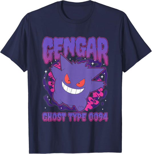 Pokémon Gengar Ghost Type 0094 Spooky Poster T-Shirt - T-Shirt | Navy