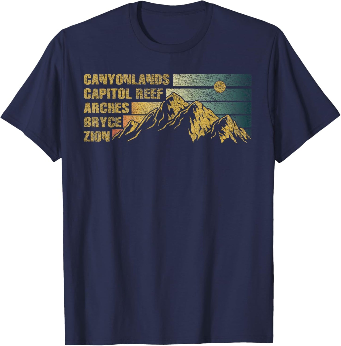 Vintage Utah Souvenir Big 5 Utah Mighty Five National Park T-Shirt - T-Shirt | Navy