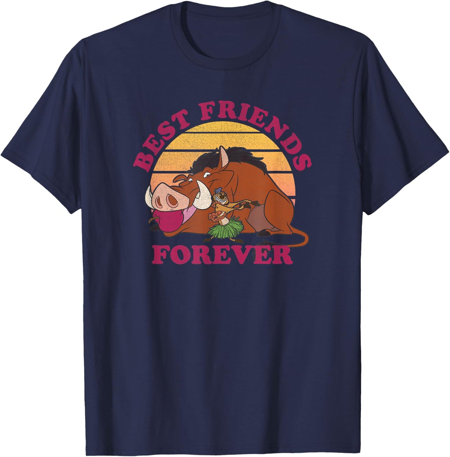 Disney Lion King Timon & Pumbaa Luau Best Friends Forever T-Shirt - T-Shirt | Navy