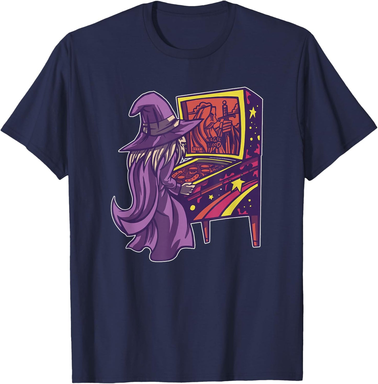 Pinball Wizard Retro Arcade Video Game 70s 80s Funny Gamer T-Shirt - T-Shirt | Navy