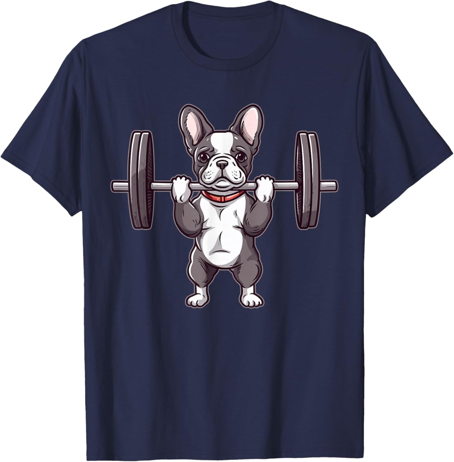 French Bulldog Weightlifting Funny Deadlift Men Fitness Gym T-Shirt - T-Shirt | Navy