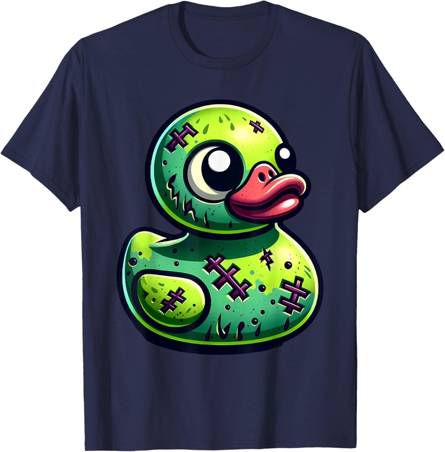Rubber Duck Zombie Halloween Ducky Women Girls T-Shirt - T-Shirt | Navy