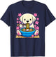 Kawaii Labrador Retriever dog Eating Ramen T-Shirt - T-Shirt | Navy