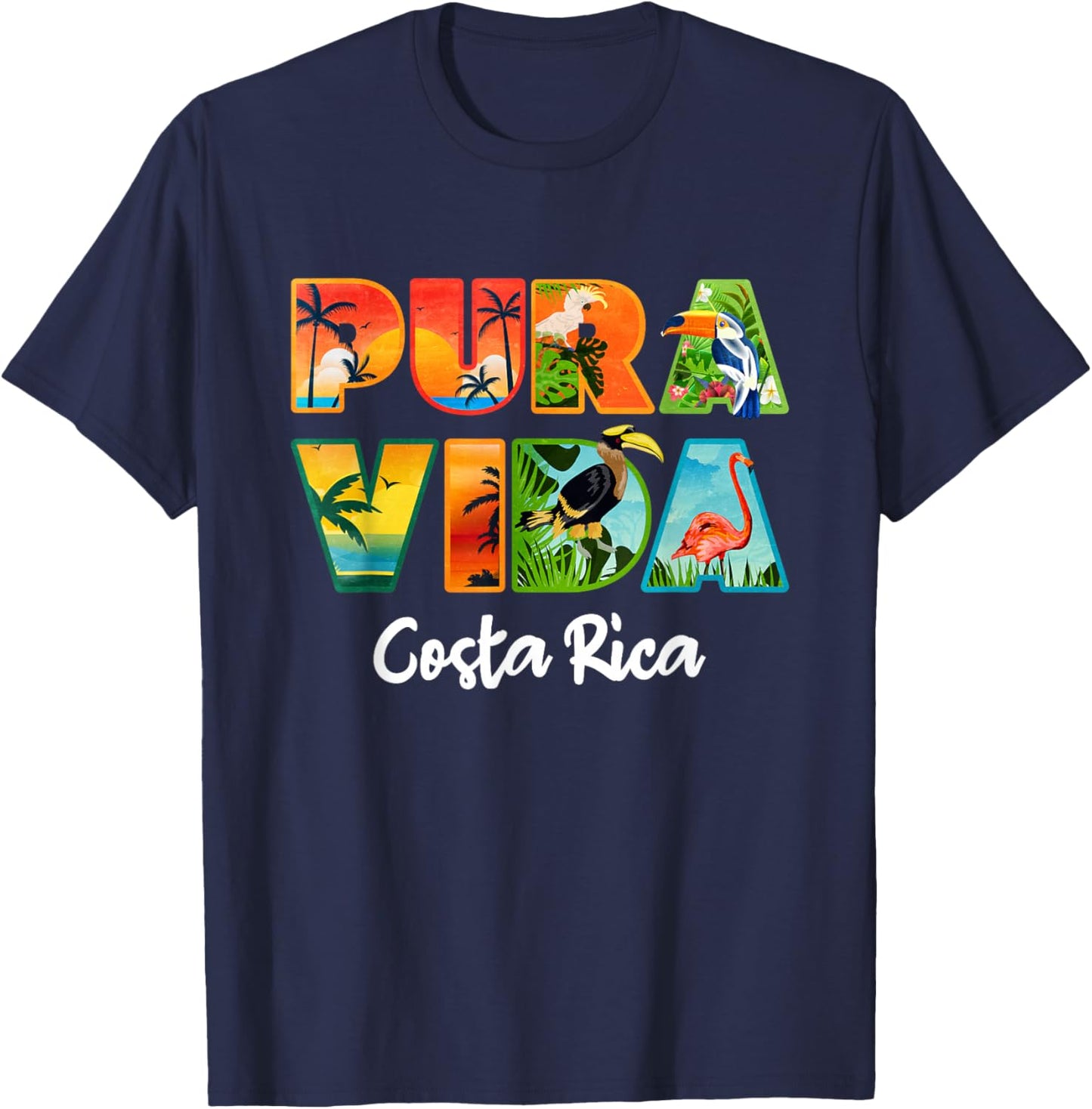 Pura Vida Costa Rica Souvenir - Cool Central America Travel T-Shirt - T-Shirt | Navy