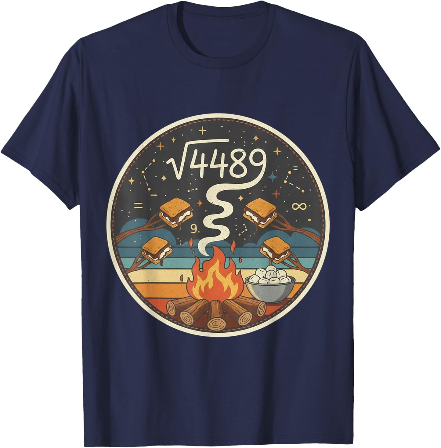 Smores 67 Meme Square Root 4489 Slang Six Seven Math Teacher T-Shirt - T-Shirt | Navy