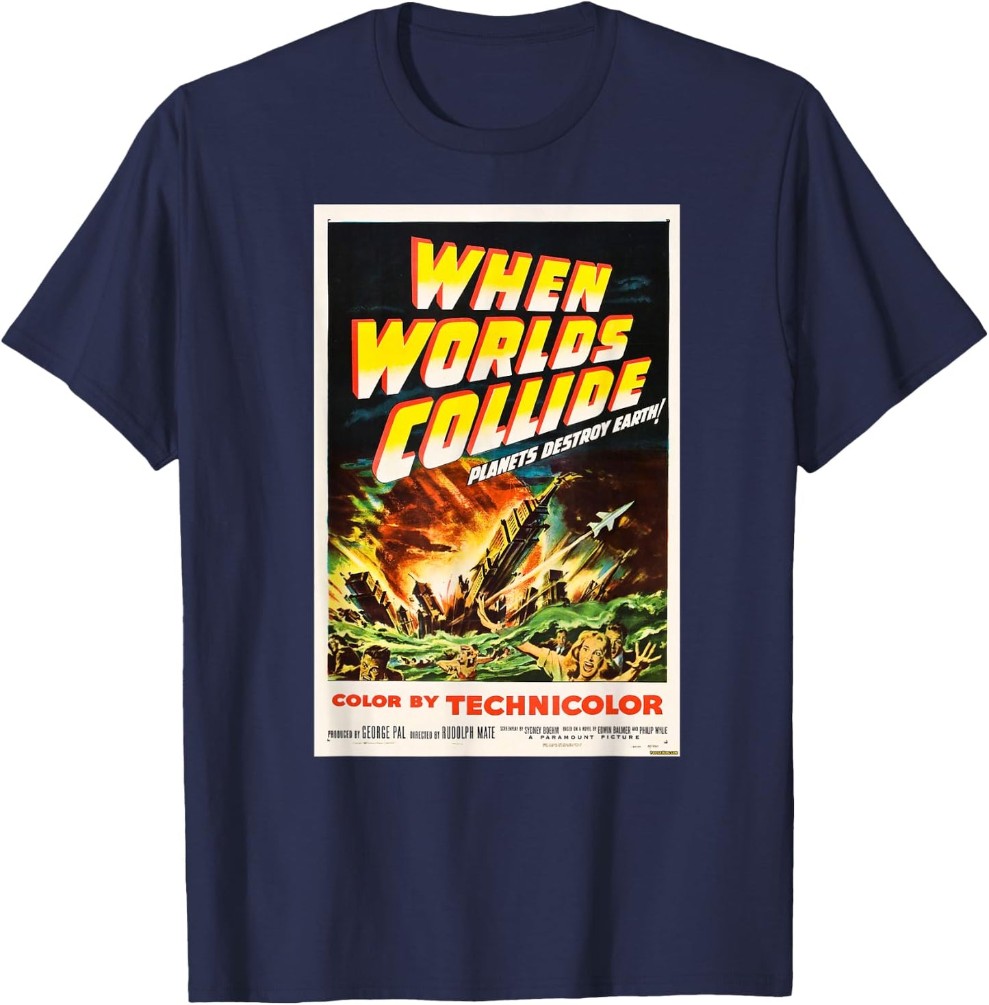 When Worlds Collide - Vintage Movie Poster T-Shirt - T-Shirt | Navy