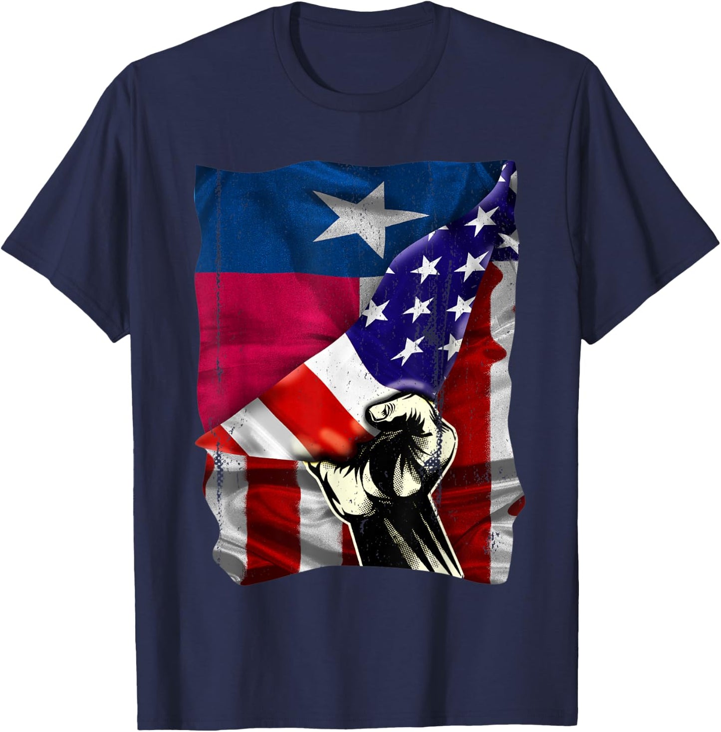 Texas State Flag Distressed US American Patriotic TX Kids Men T-Shirt - T-Shirt | Navy