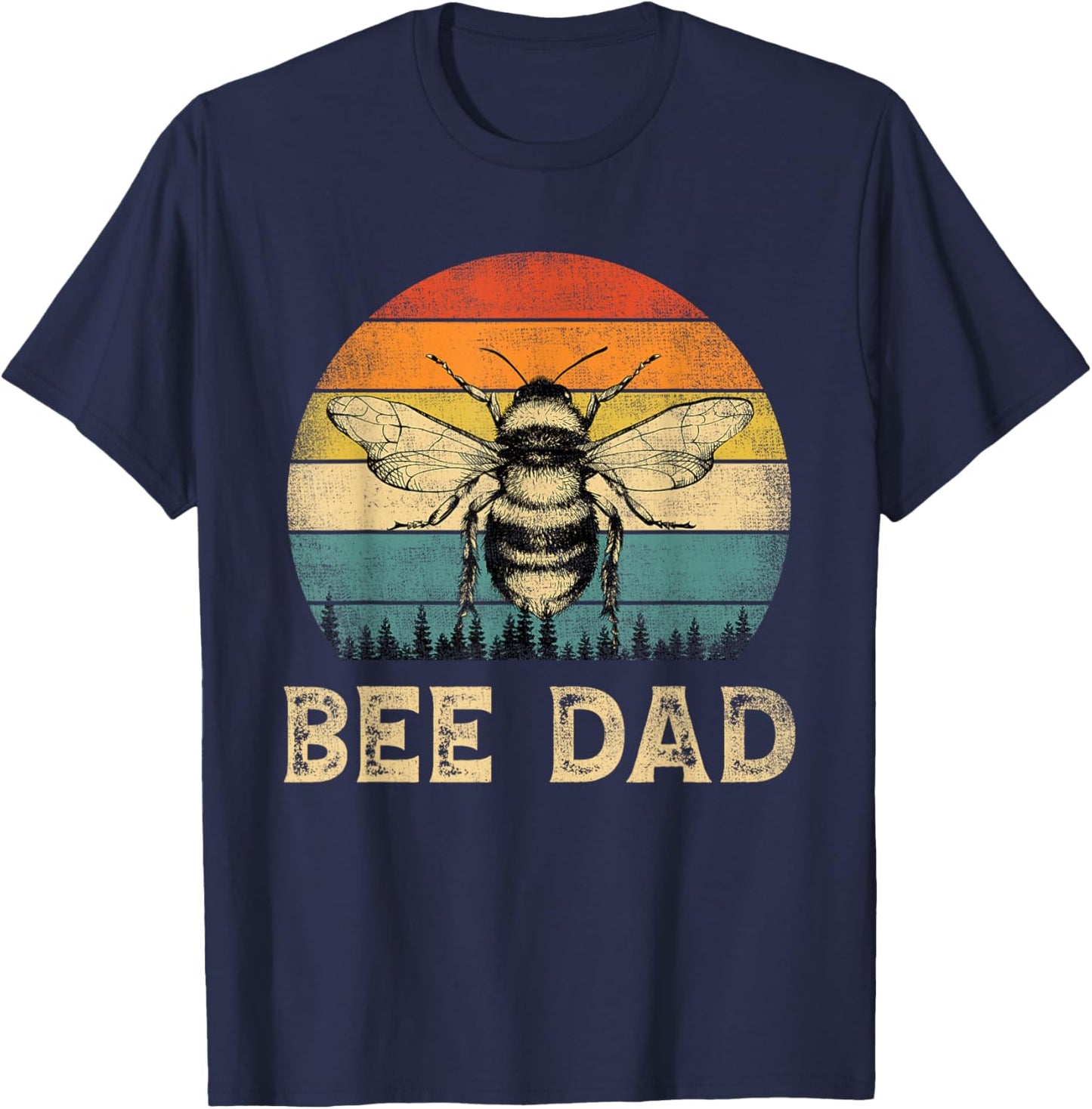 Vintage Bee Dad Bee Lovers Daddy Father's Day T-Shirt - T-Shirt | Navy
