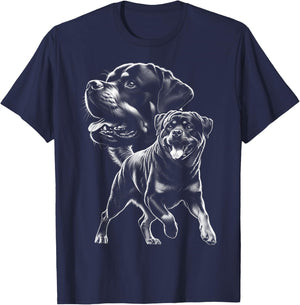Proud Playful Rottweiler Dog in Cool Style T-Shirt - T-Shirt | Navy
