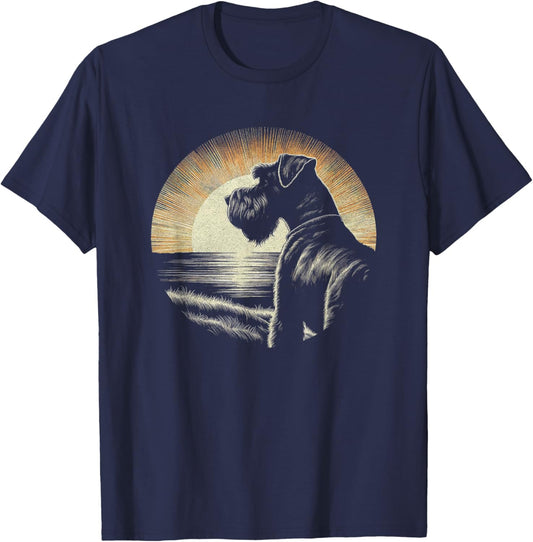 Vintage Giant Schnauzer Dog Art Design T-Shirt - T-Shirt | Navy