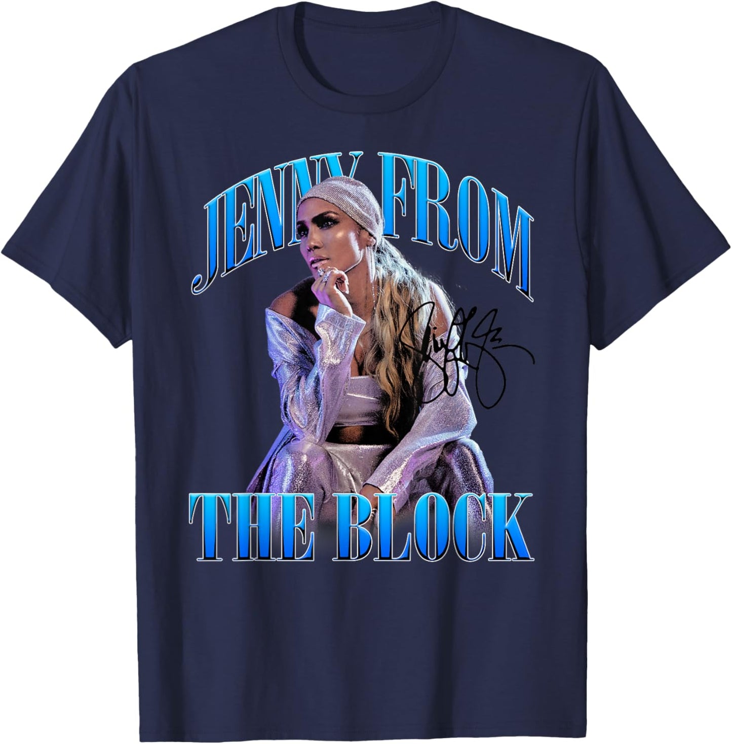 Jennifer Lopez Silver Suit T-Shirt - T-Shirt | Navy