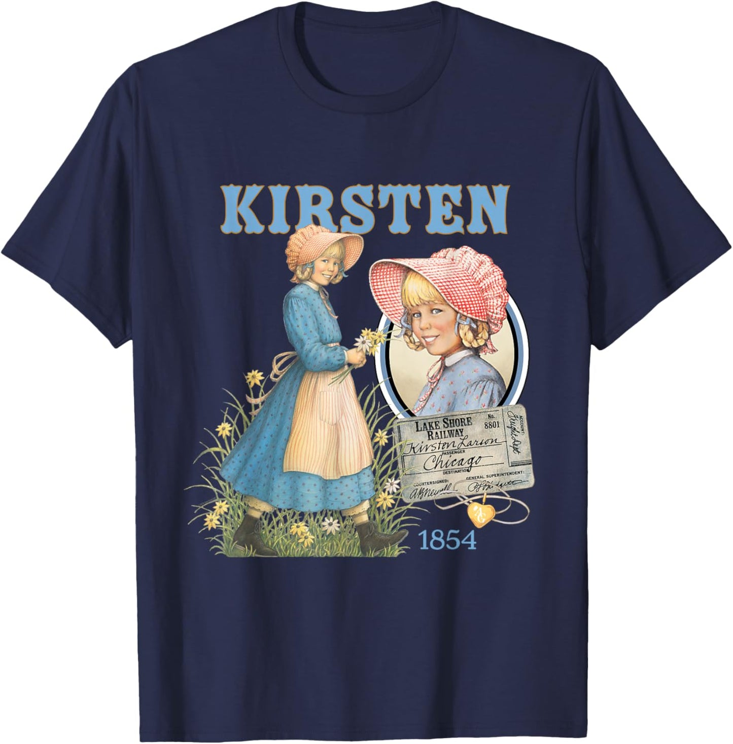 American Girl - Kirsten Larson 1854 T-Shirt - T-Shirt | Navy