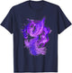 Phoenix Bird Design With Purple Fire T-Shirt - T-Shirt | Navy