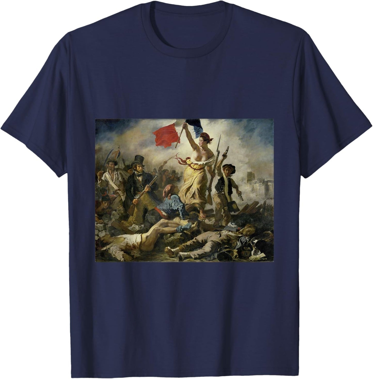 Eugene Delacroix - Liberty Leading the People T-Shirt - T-Shirt | Navy