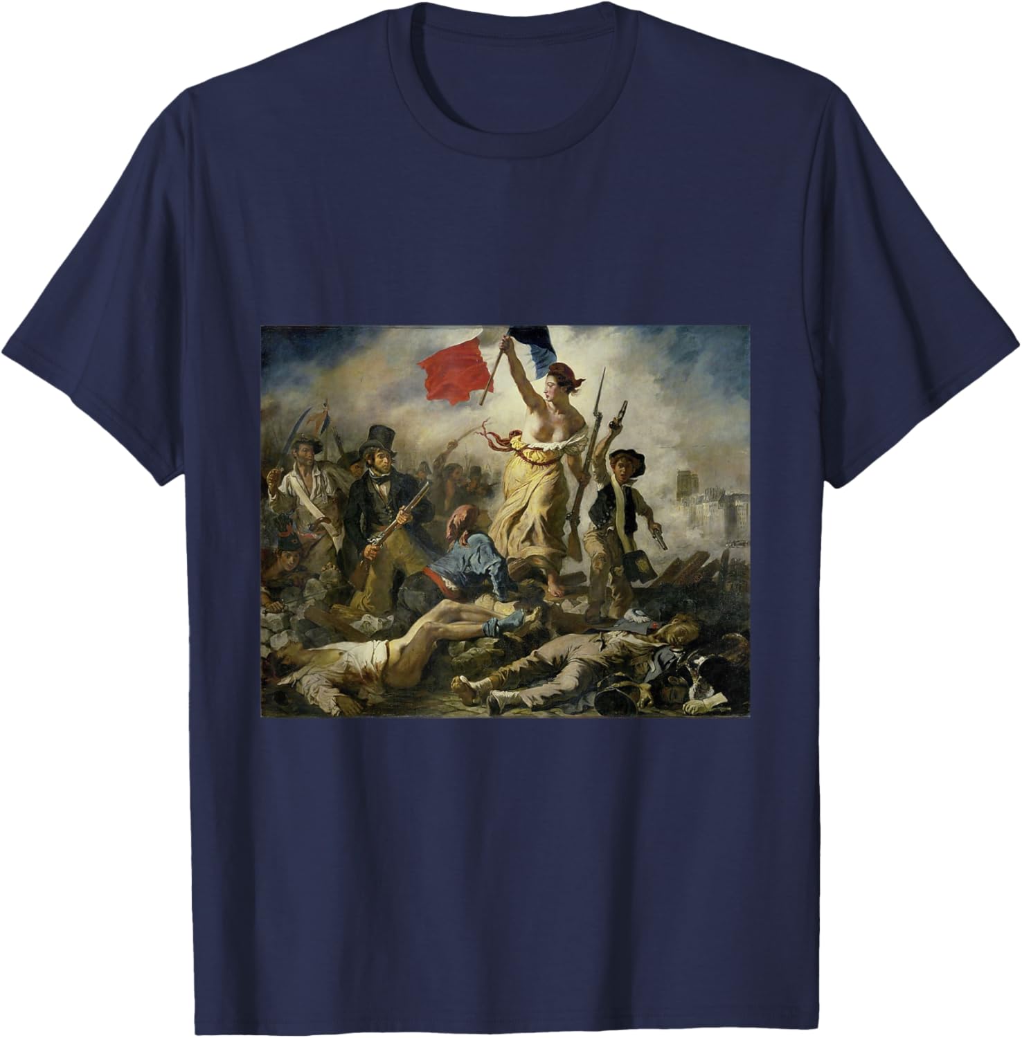 Eugene Delacroix - Liberty Leading the People T-Shirt - T-Shirt | Navy