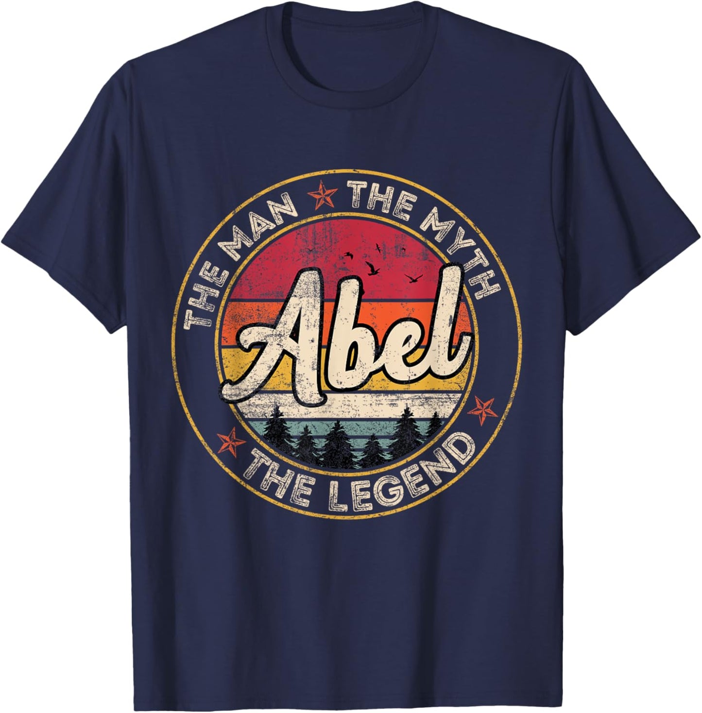 Abel The Man The Myth The Legend Personalized Name T-Shirt - T-Shirt | Navy