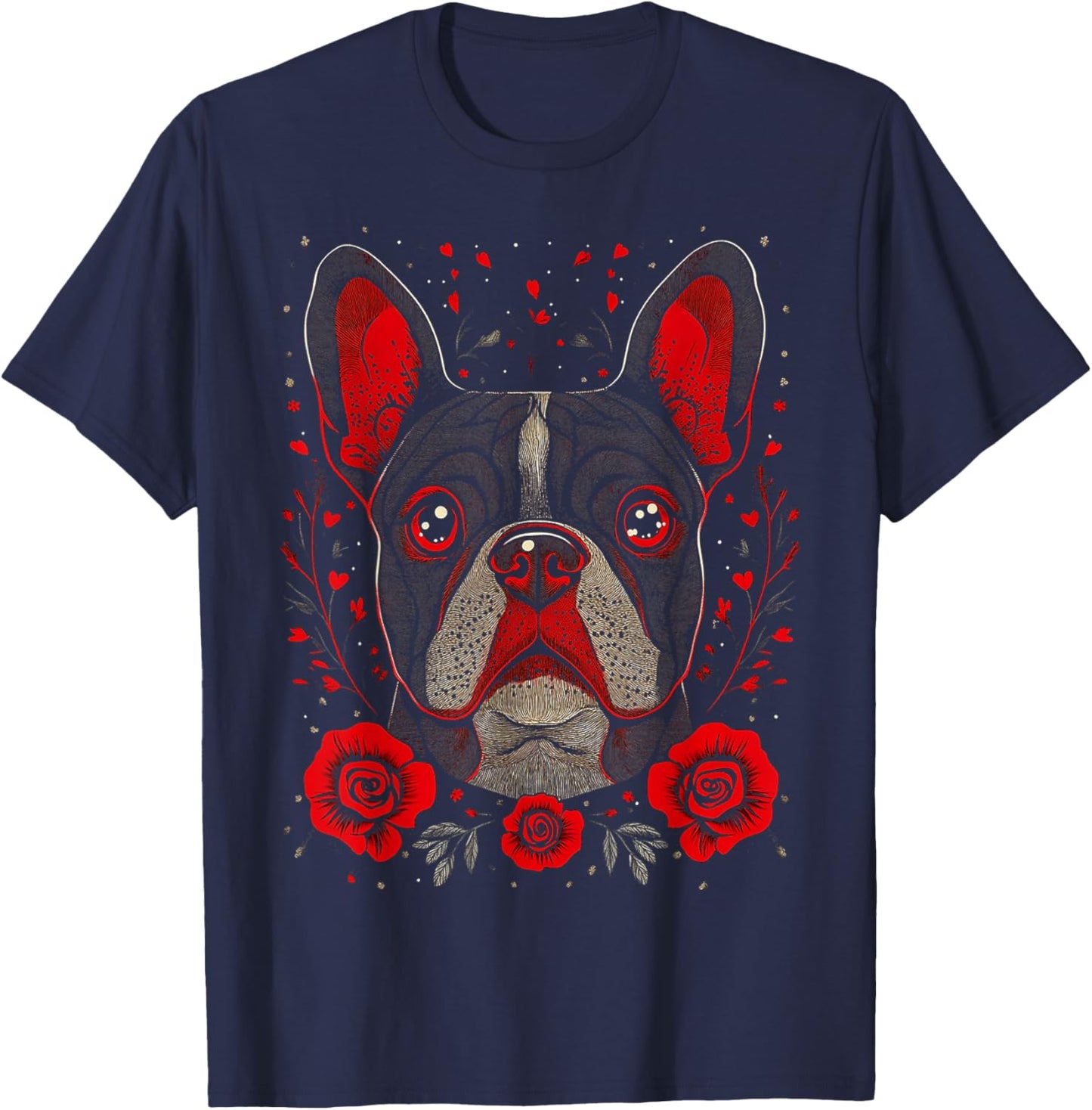 Motif bouledogue français T-Shirt - T-Shirt | Navy