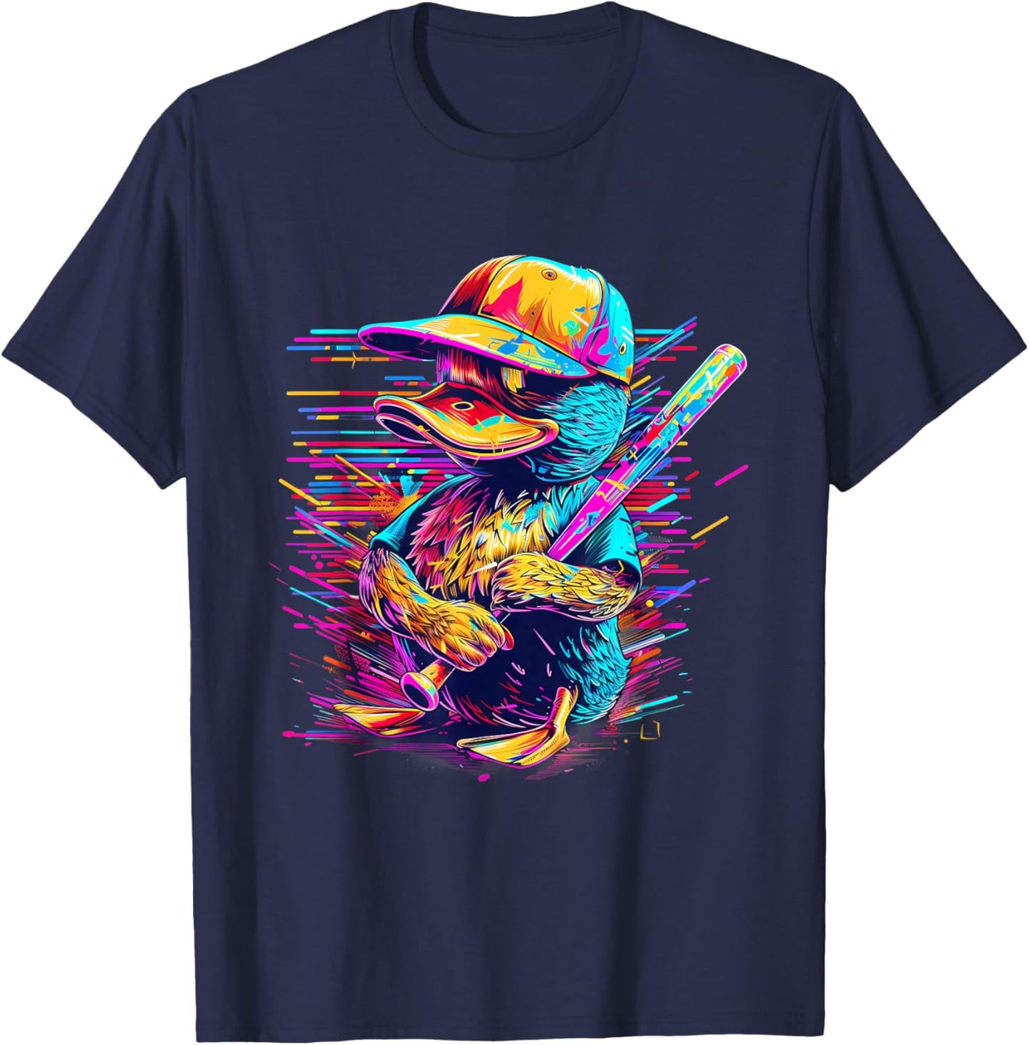 Rubber Duck Rubber Duckie Baseball Player Rubber Duck Lover T-Shirt - T-Shirt | Navy