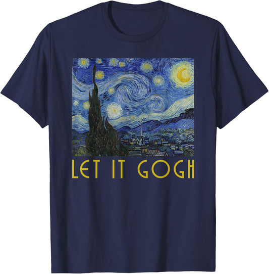 Vincent Van Gogh Let it Gogh Artist Humor Pun T-Shirt - T-Shirt | Navy