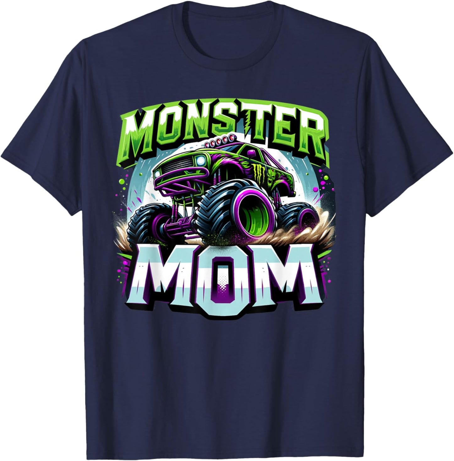 Monster Truck Race Racer Driver Mom Mother's Day T-Shirt - T-Shirt | Navy
