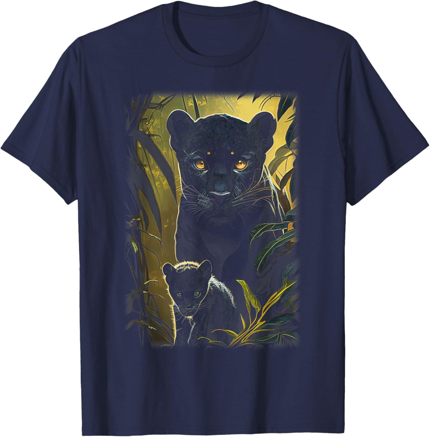 Panther Lover animal Big Cat Panther Animal black Men Women Kids T-Shirt - T-Shirt | Navy