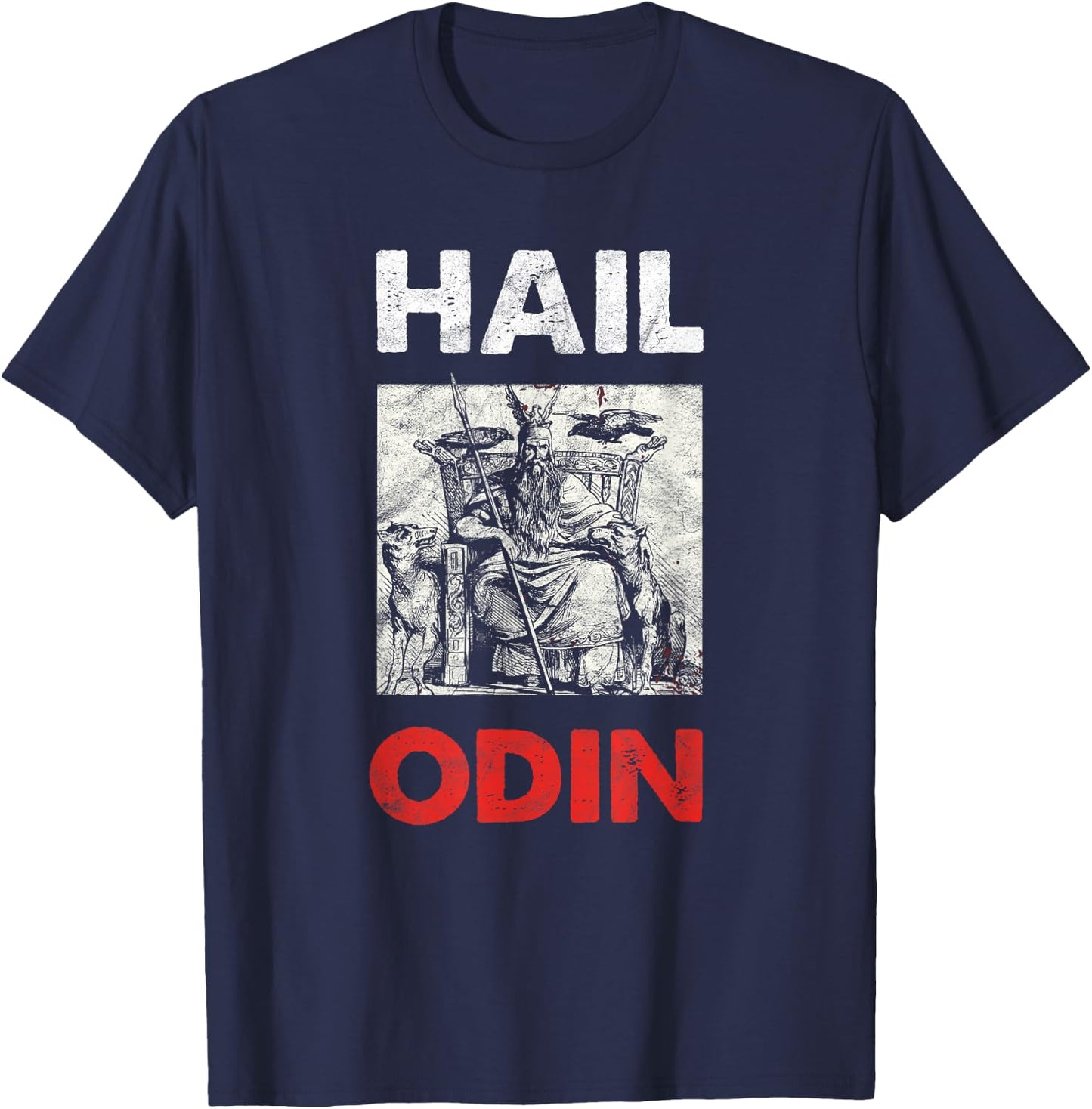 Hail Odin Viking Midgard Odhin Wotan Viking Germanic North T-Shirt - T-Shirt | Navy