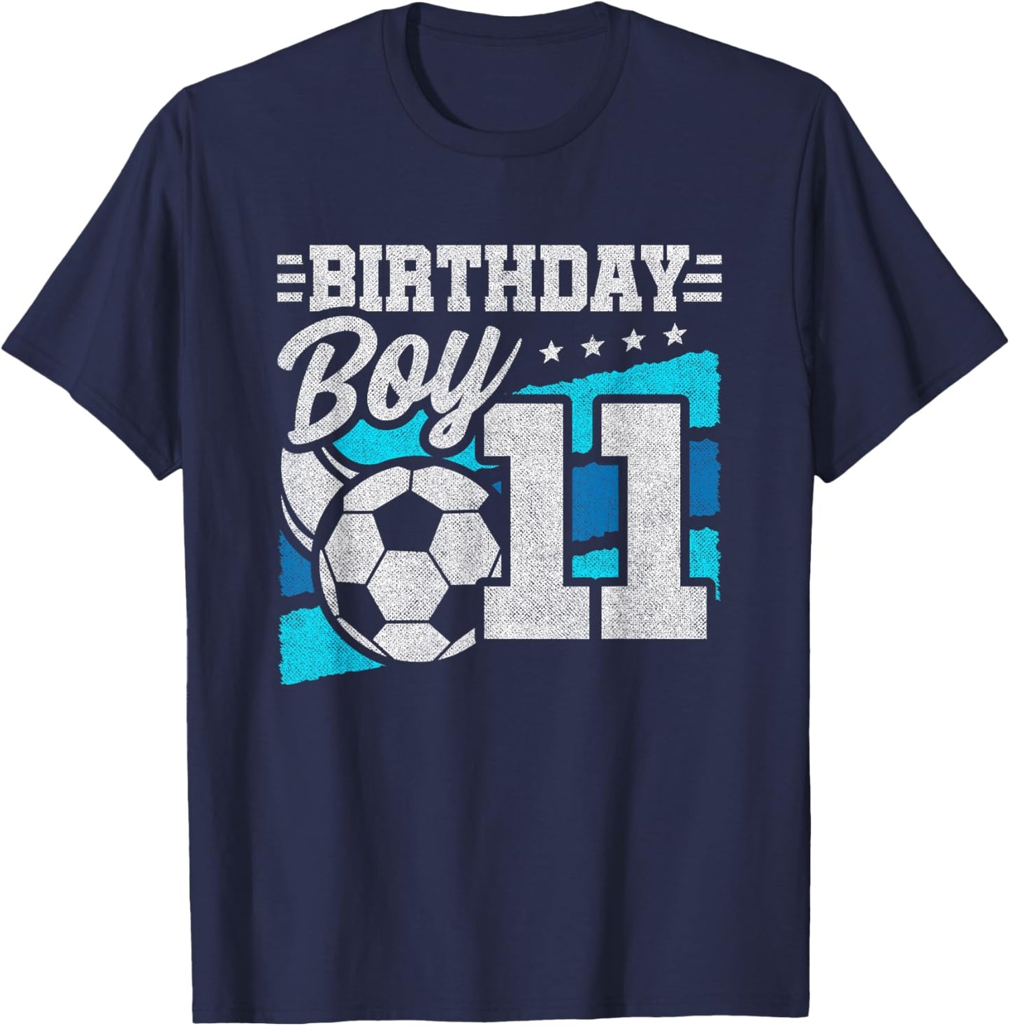 Soccer Birthday Party - 11 Year Old Boy - 11th Birthday T-Shirt - T-Shirt | Navy