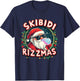 Skibidi Rizzmass Celebration Merry Christmas Funny Santa T-Shirt - T-Shirt | Navy
