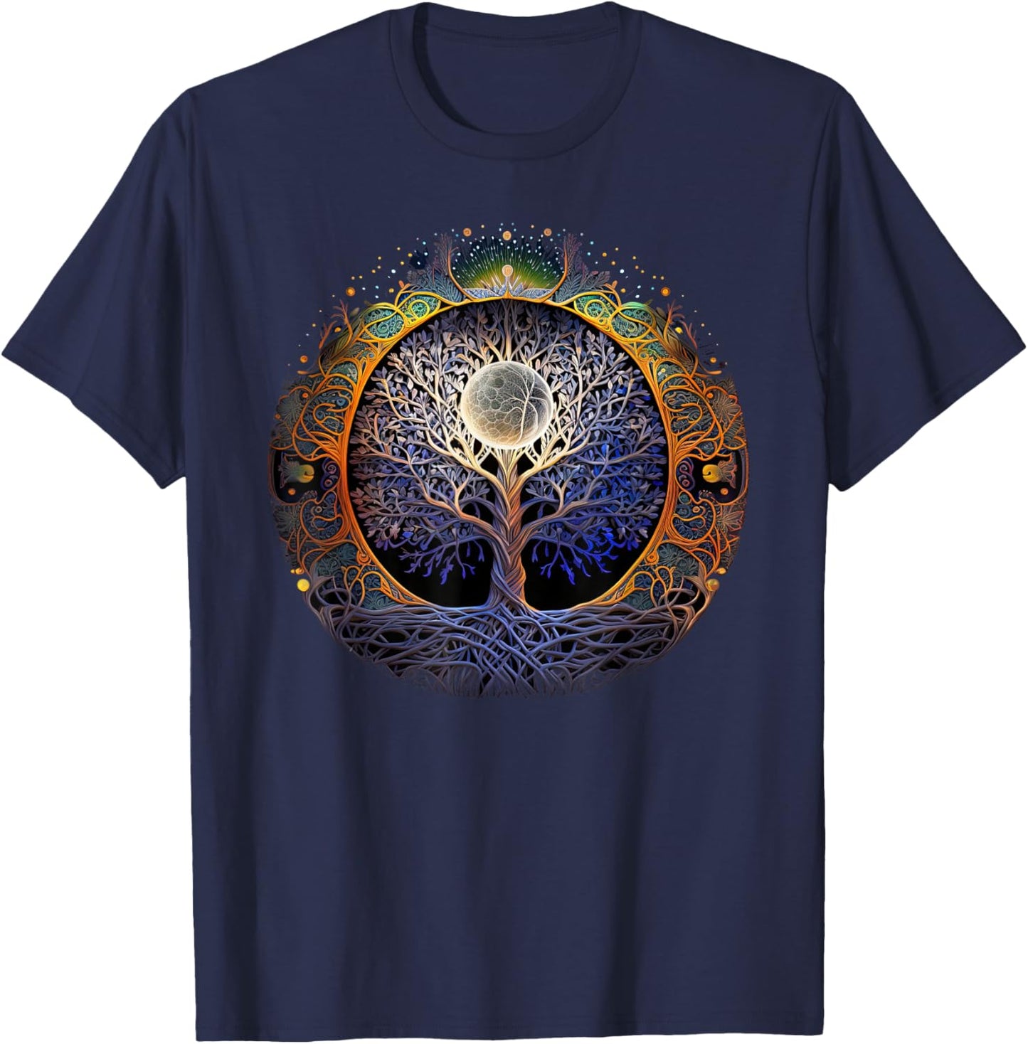 Tree Of Life Yoga Zen Namaste Meditation T-Shirt - T-Shirt | Navy