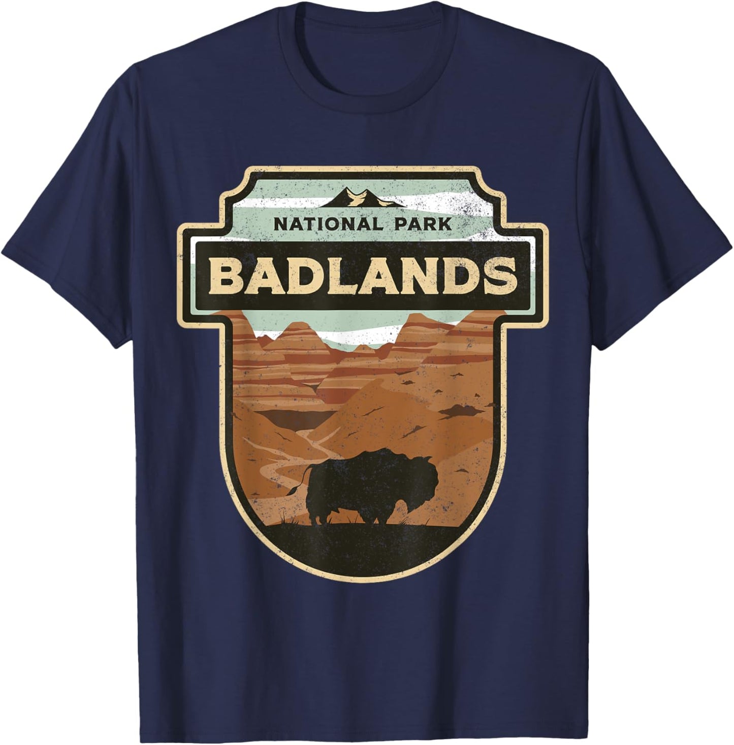 National Park Badlands South Dakota The Mount Rushmore State T-Shirt - T-Shirt | Navy