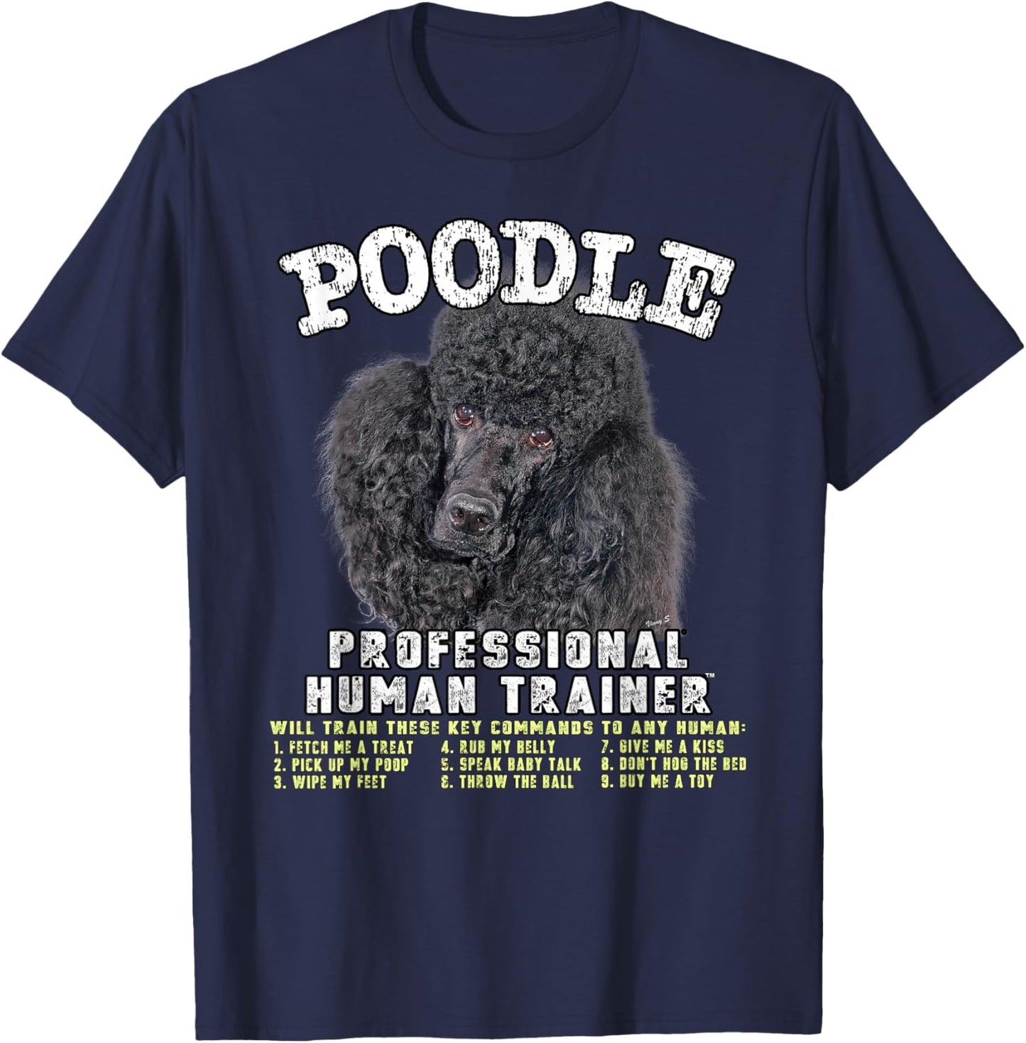 Poodle Black Professional Human Trainer T-Shirt - T-Shirt | Navy