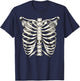 Skeleton Rib Cage T Shirt Halloween Skeleton Costume T-Shirt - T-Shirt | Navy